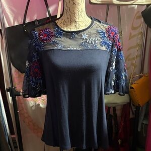 Kim & Cami Midnight Blue Lace top